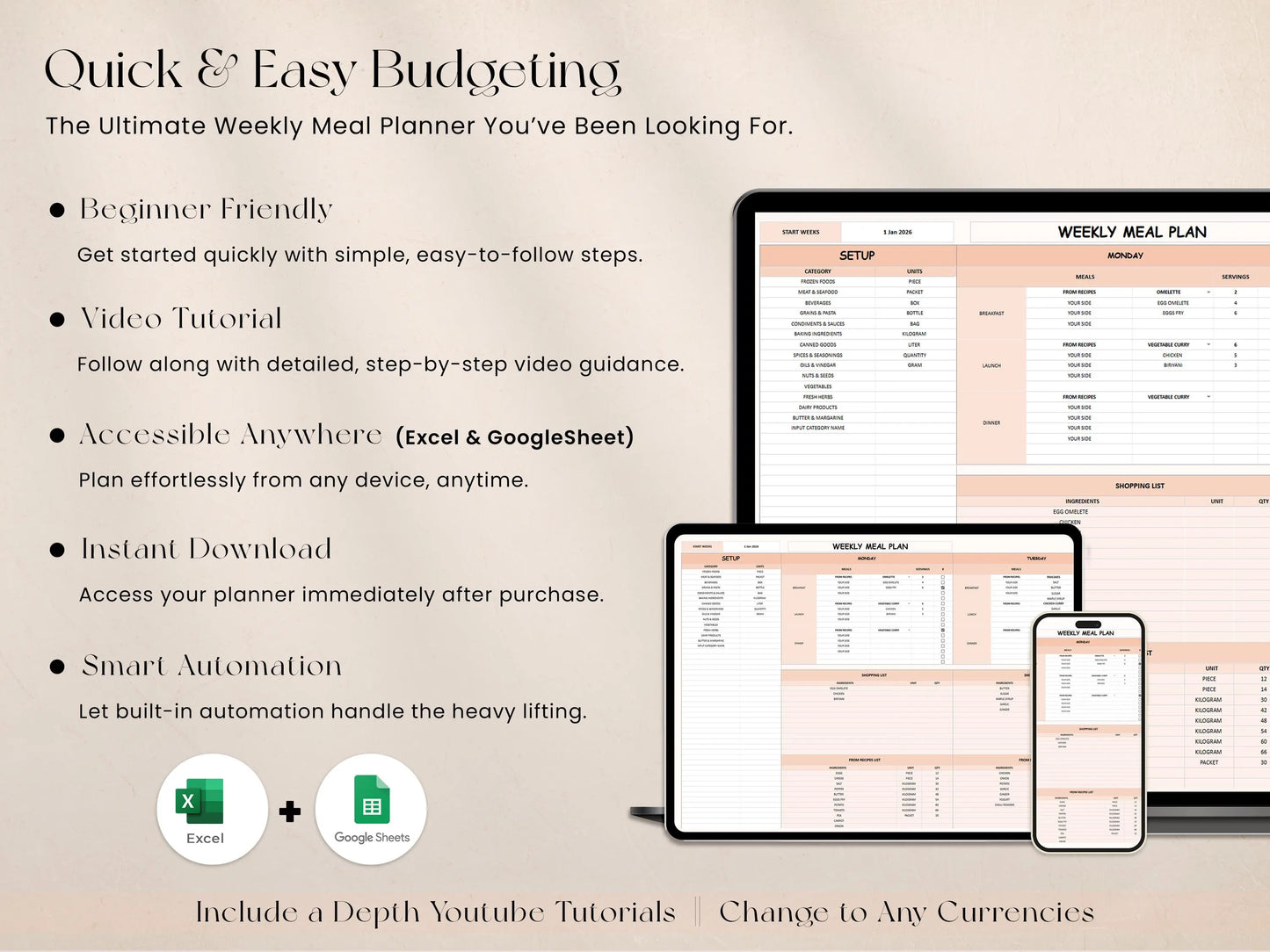 Digital Weekly Meal Planner