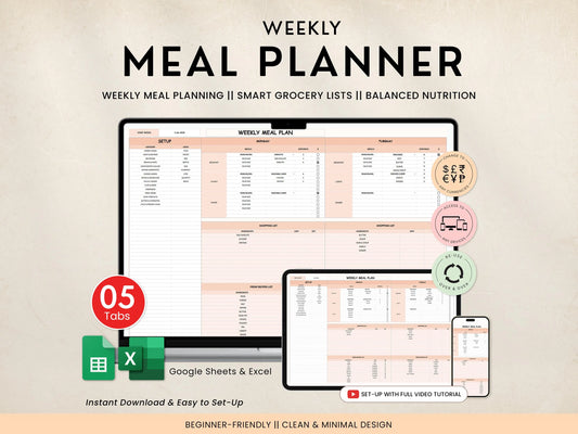 Digital Weekly Meal Planner
